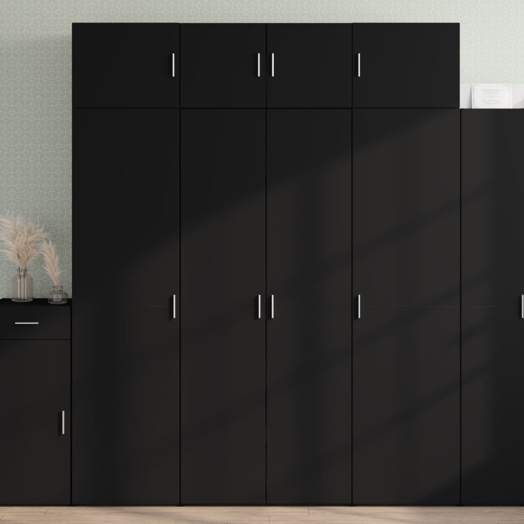Highboard Black 80x42.5x185 cm Engineered Wood